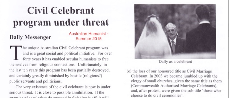 Civil Celebrant Program under Threat&nbsp;(Australia)